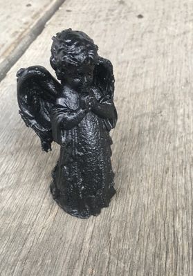 Cherub Angel Made from Coal