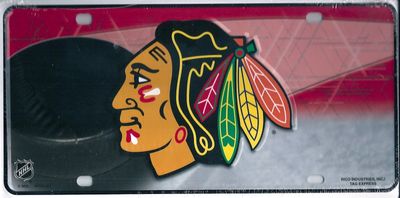 Chicago Blackhawks NHL Metal Auto License Plate