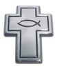 Christian Fish Chrome Auto Emblem (Cross) Car Truck Emblem Made in USA Christian Fish Chrome Auto Emblem (Cross) Car Truck Emblem Made in USA