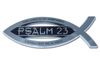 Christian Fish Chrome Auto Emblem (Psalm 23 w/ Scripture) Christian Fish Chrome Auto Emblem (Psalm 23 w/ Scripture)