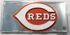 Cincinnati Reds MLB Metal Mirrored Auto License Plate
