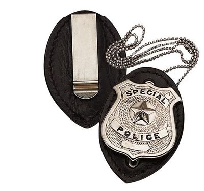 Clip On Leather Badge Holder