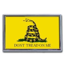 Don't Tread On Me Flag Chrome Auto Emblem
