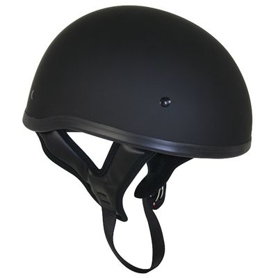 DOT Solid Flat Black Half Helmet