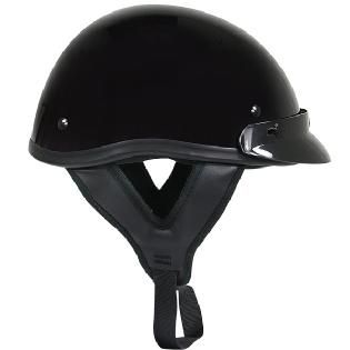 DOT Solid Glossy Black Half Helmet