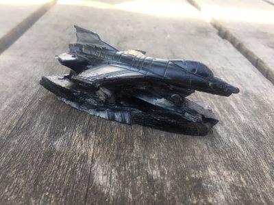 Fighter Jet Handcrafted from Coal