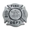 Firefighter Chrome Auto Emblem (BLACK BACKGROUND) Made in USA Firefighter Chrome Auto Emblem (BLACK BACKGROUND) Made in USA
