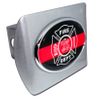 Firefighter Oval Emblem on Brushed Metal Hitch Cover