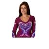 Folded Angel Wings Ladies Long Sleeve Tee Stained Wine