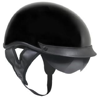 Glossy Black Flip Down Visor Half Helmet