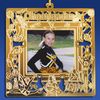 Gold Plated Brass Cheerleader Christmas Photo Frame Tree Ornament