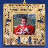 Gold Plated Brass Football Player Christmas Photo Frame Tree Ornament