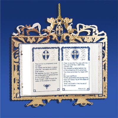 Gold Plated Brass Psalm 23 Tree Ornament