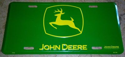 Green John Deere License Plate