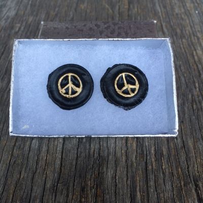 Handcrafted and Made in Kentucky from Coal Peace Sign Post Earrings