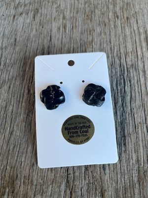 Handcrafted Coal Knot Post Earrings