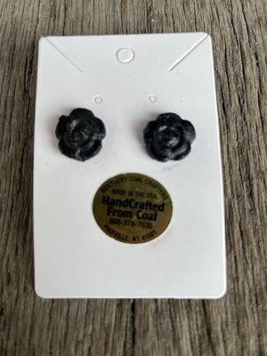 Handcrafted from Coal Rosebud Post Earrings