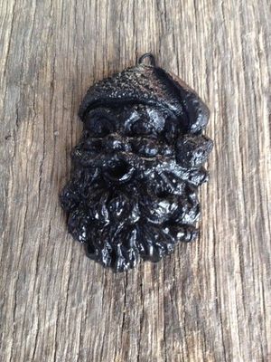 Handcrafted from Coal and made in Kentucky Santa Head Christmas Tree Ornament