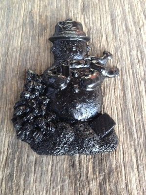 Handcrafted from Coal and made in Kentucky Snowman Christmas Tree Ornament