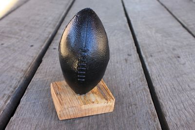 Handcrafted in Kentucky Made From Coal Football Figurine On Wood Base
