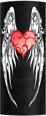 Heart & White Wings Leather 4" Hair Glove