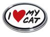 I Love My Cat Chrome Auto Emblem I Love My Cat Chrome Auto Emblem