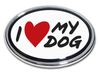 I Love My Dog Oval Chrome Auto Emblem I Love My Dog Oval Chrome Auto Emblem