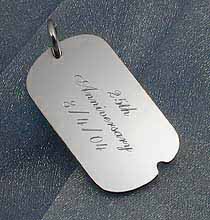 In Store Diamond Engraved Pet ID's, Military ID's Luggage Tags and Equine Plates