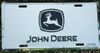 John Deere Anodized Silver Black License Plate