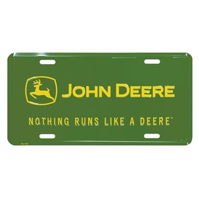 John Deere Green "Nothing Runs Like A Deere" License Plate