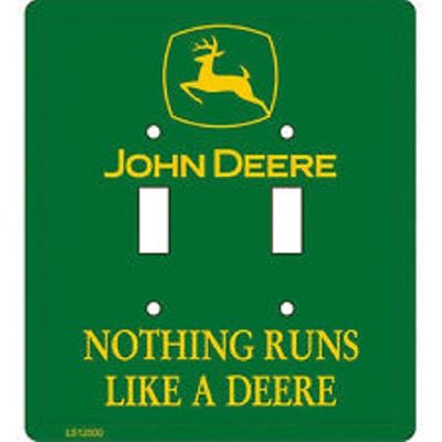 John Deere Metal Double Light Switch Plate Cover