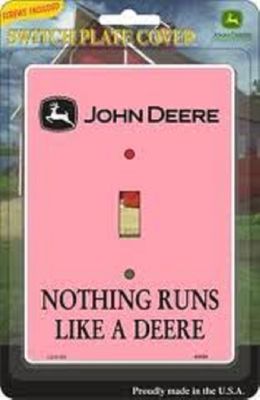 John Deere Pink Single Light Switch Metal Plate Cover