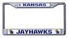 Kansas Jayhawks NCAA Chrome Auto License Plate Frame Cover
