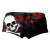 Ladies Biker Red Foil Roses Boy Shorts