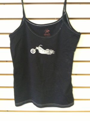 Ladies BLACK ''BIKER'' CASUAL TANK TOP