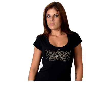 Ladies Filigree Short Sleeve T-Shirt "All American Biker Girl".