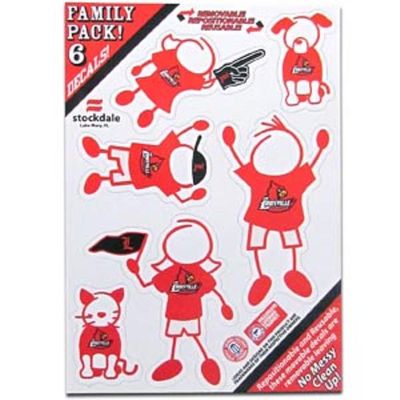 Louisville Cardinals Family Auto Decals - Sm. 6 Pack