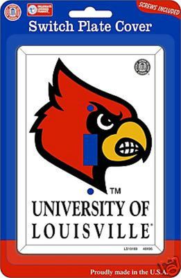 Louisville Cardinals Single Light Switch Metal Plate Cover