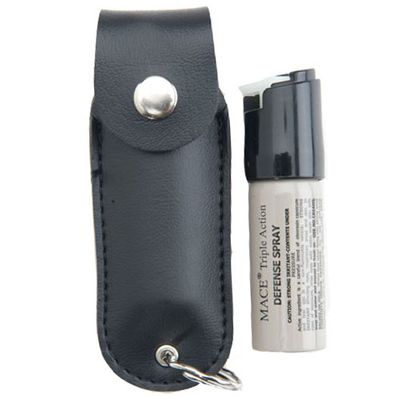 Mace Triple action OC Pepper Tear Gas UV Dye Carry Case Glow In Dark Trigger