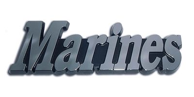 Marine Chrome Auto Emblem (Marine Word)