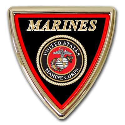 Marine Chrome Auto Emblem (Shield)