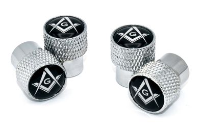 Mason Universal Valve Stem Caps - Shiny Chrome Knurling