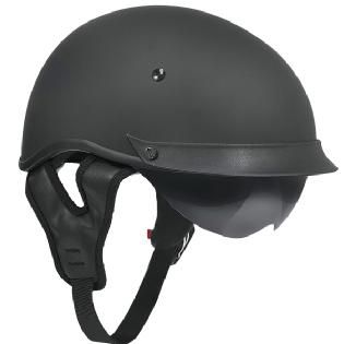 Matte Black Flip[ Down Visor Motorcycle Half Helmet