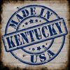 Kentucky  Made In USA Stamp On Wood Metal Square Sign