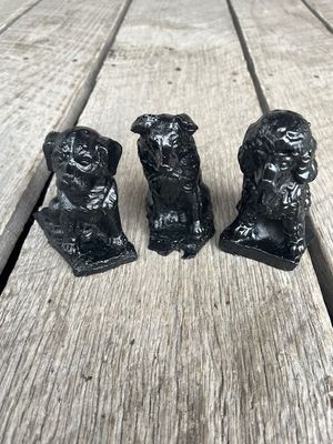 Handcrafted 3 Dog Set Made from Coal by Kentucky Artisans