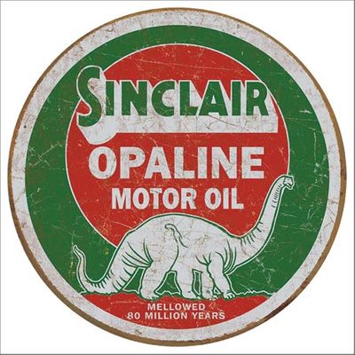 Sinclair Opaline Round Tin Sign