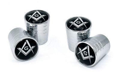 Mason Universal  Aluminum Valve Stem Caps - Shiny Chrome Smooth