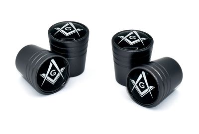 Mason Universal Aluminum Valve Stem Caps - Black Chrome Smooth