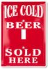 Ice Cold Beer Sold Here  Stamped Metal Light Switch Cover Made in the USA