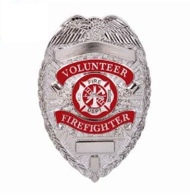 Silver Deluxe Fire Department Badge
